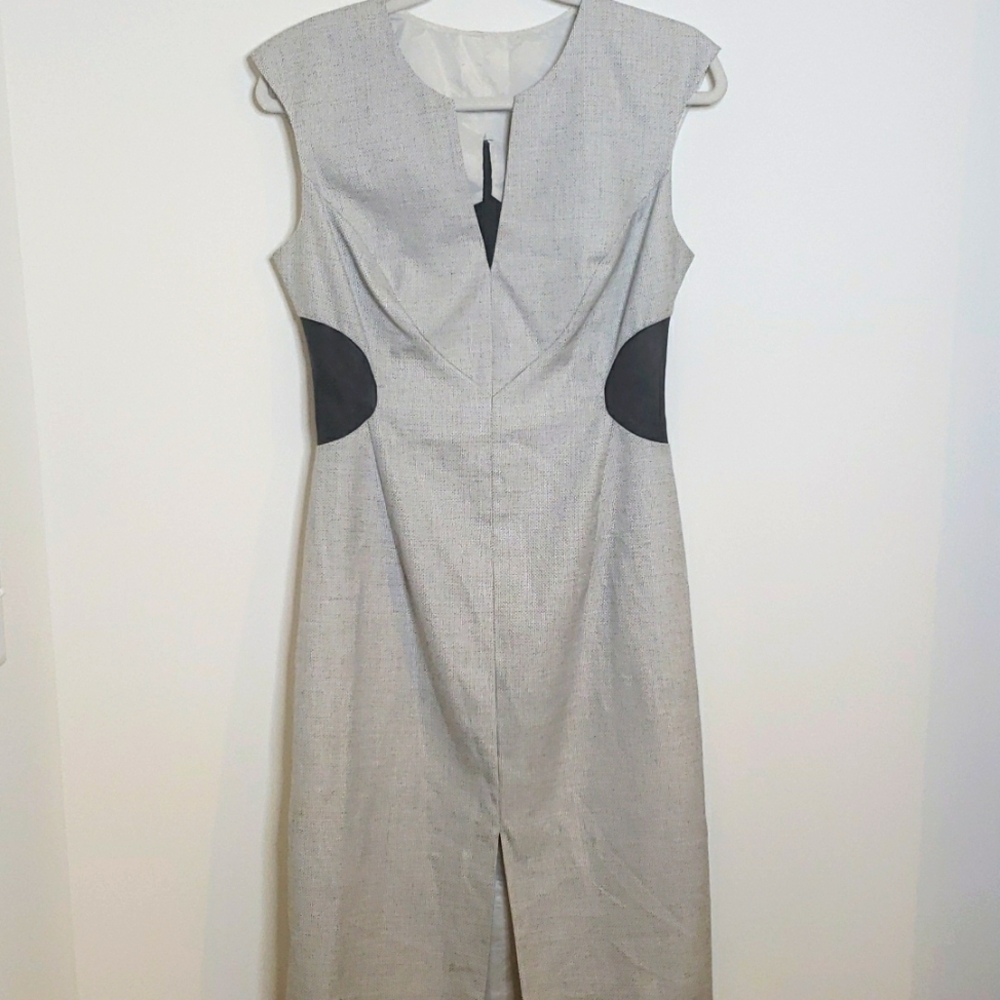 Grey and black fitted dress